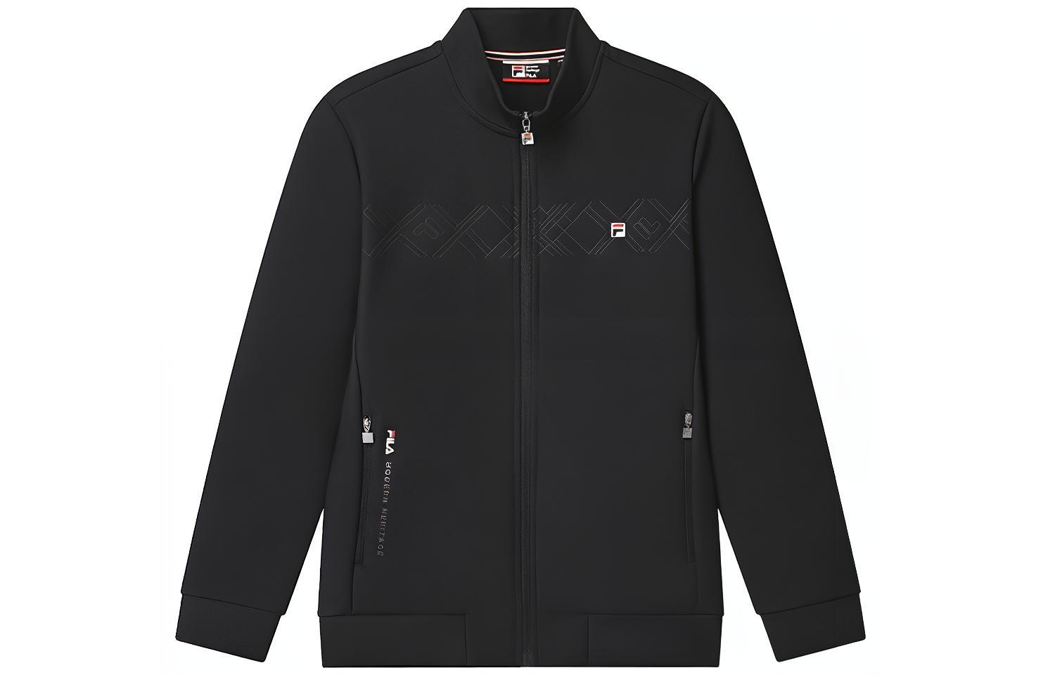 FILA Classic Solid Business Casual Knitted Jacket in Legend Blue F11M311501F-NV