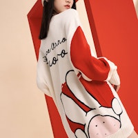 FILA CNY Bunny Sweater Unisex Knit Kartun Crewneck Putih Awan. F11U319401F-WT Purchase FILA CNY Bunny Sweater Unisex Knit Kartun Crewneck Putih Awan. F11U319401F-WT