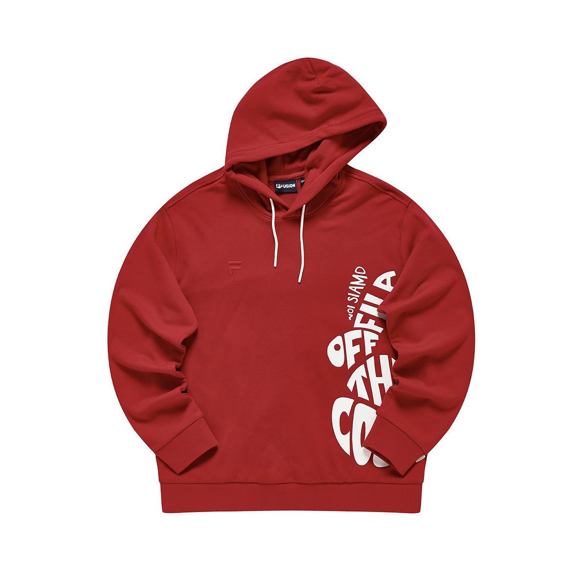 FILA CNY New Year Tennis Logo Print Hoodie - Pomegranate Red T11M313203FRD