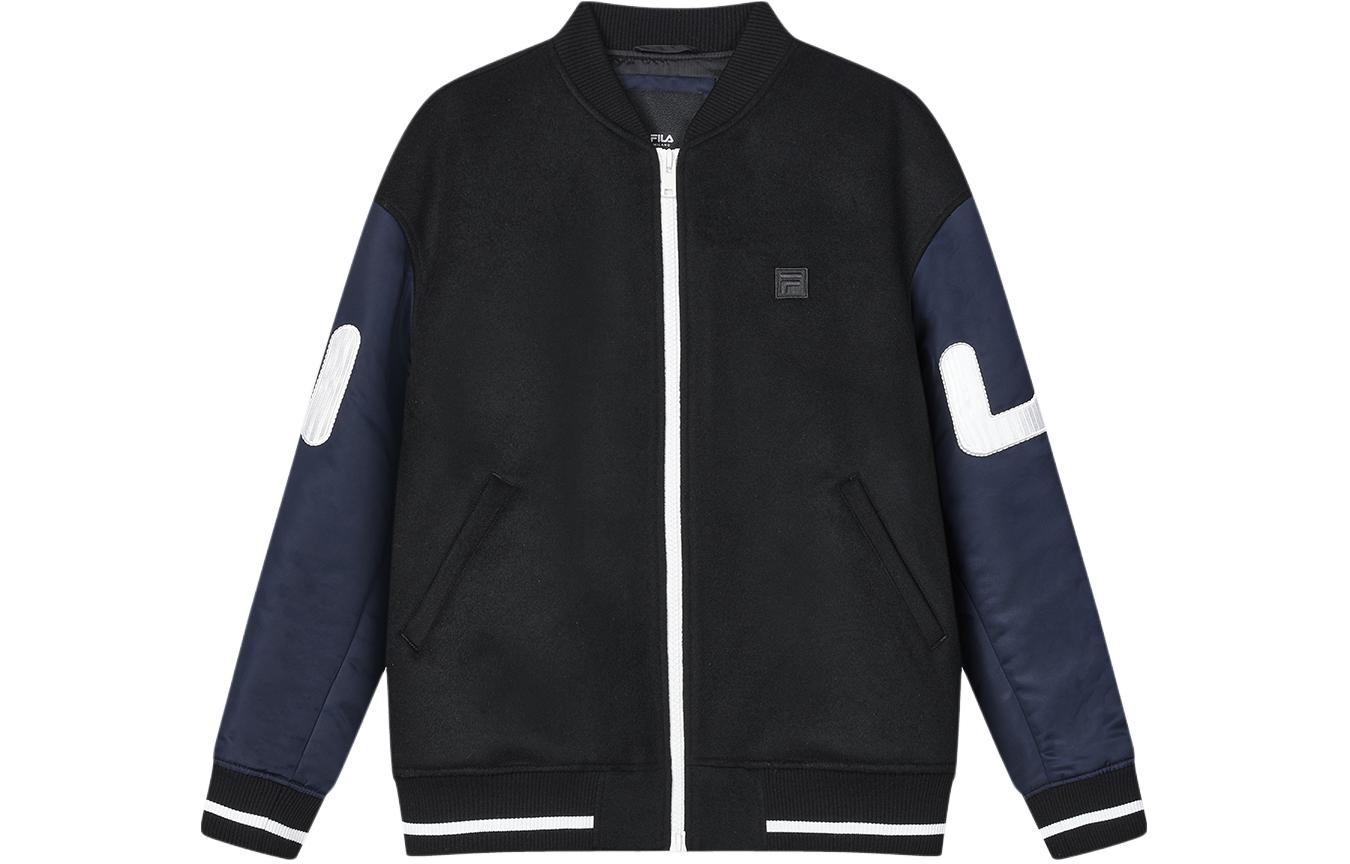 FILA Color-Block Casual Wool Jacket Black F11M415708F-BK