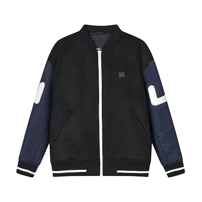 FILA Color-Block Casual Wool Jacket Black F11M415708F-BK