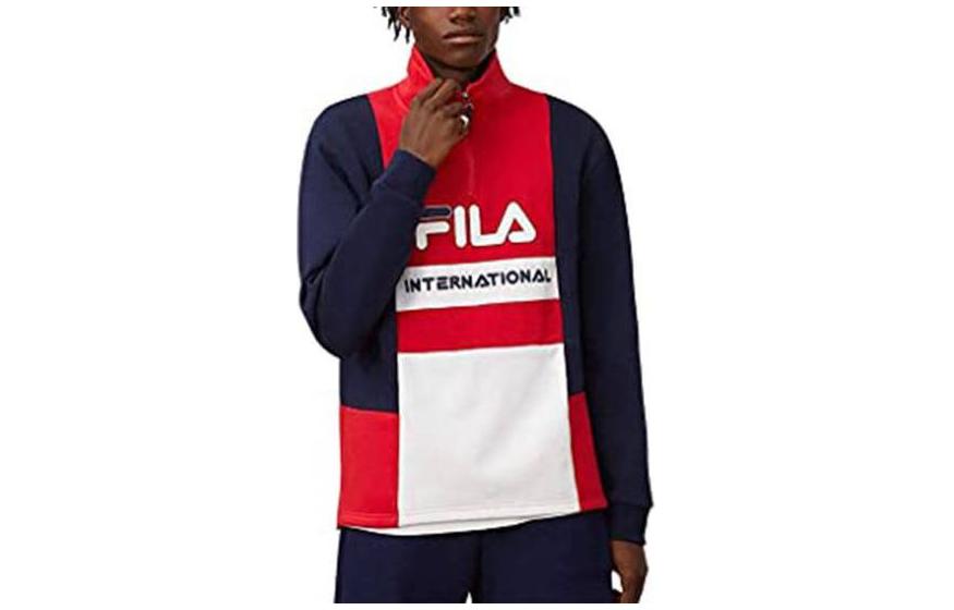 FILA Color-Block Half-Zip Long-Sleeve Sweatshirt Color-Block Design LM932985-410