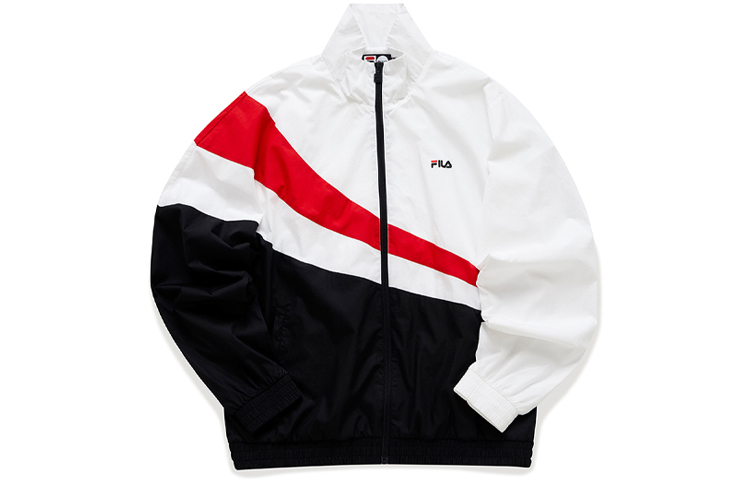 FILA Color-Block Loose Fit Track Jacket - Standard White T11M111708F-WT