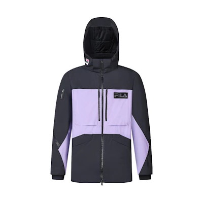FILA Color-Block Waterproof Insulated Ski Jacket for Men - Deep Black. A11M346911F-BK