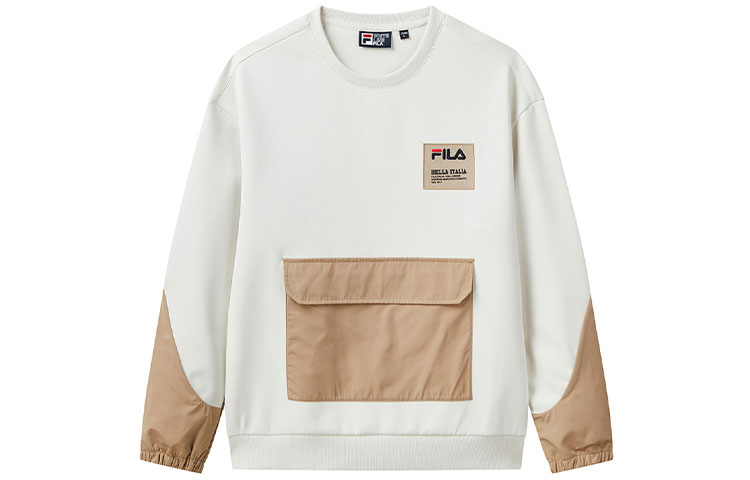 FILA Colorblock Casual Pullover Sweatshirt Gardenia Yellow F51M048207F-IV