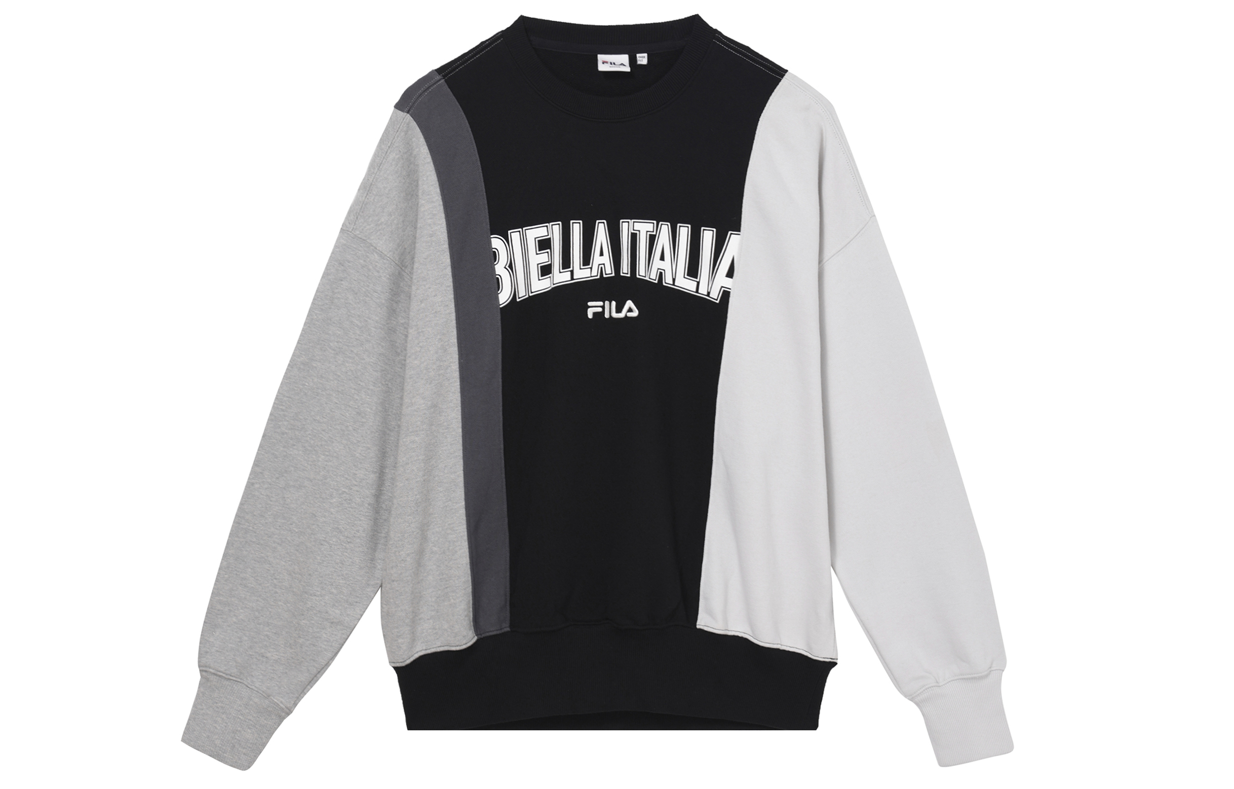 FILA Colorblock Crewneck Pullover Sweatshirt - Black/White FS2POD3109X-BLK