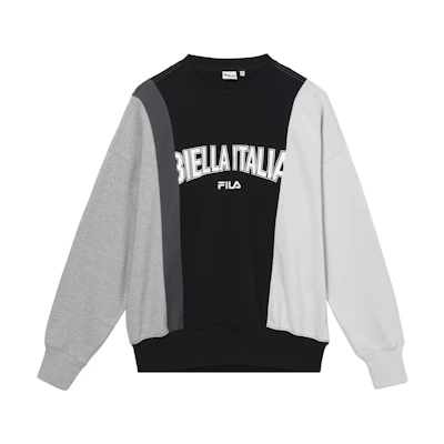 FILA Colorblock Crewneck Pullover Sweatshirt - Black/White FS2POD3109X-BLK