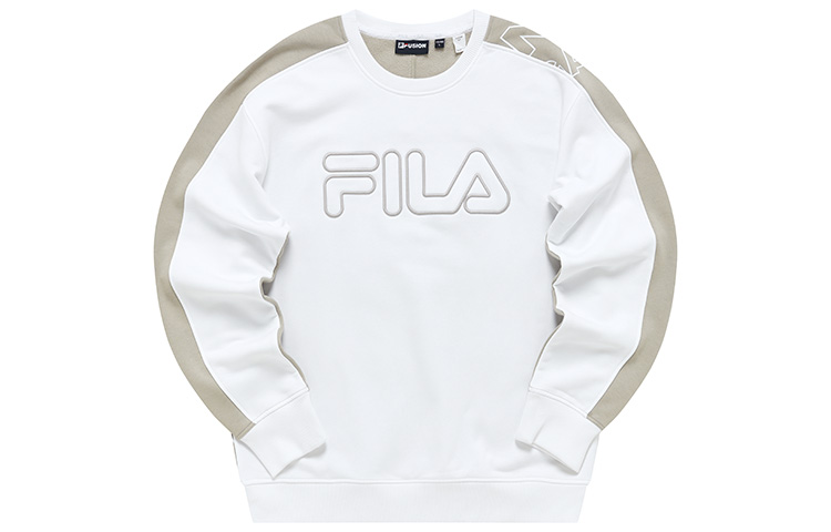FILA Colorblock Crewneck Pullover Sweatshirt - White T11M241210FWT