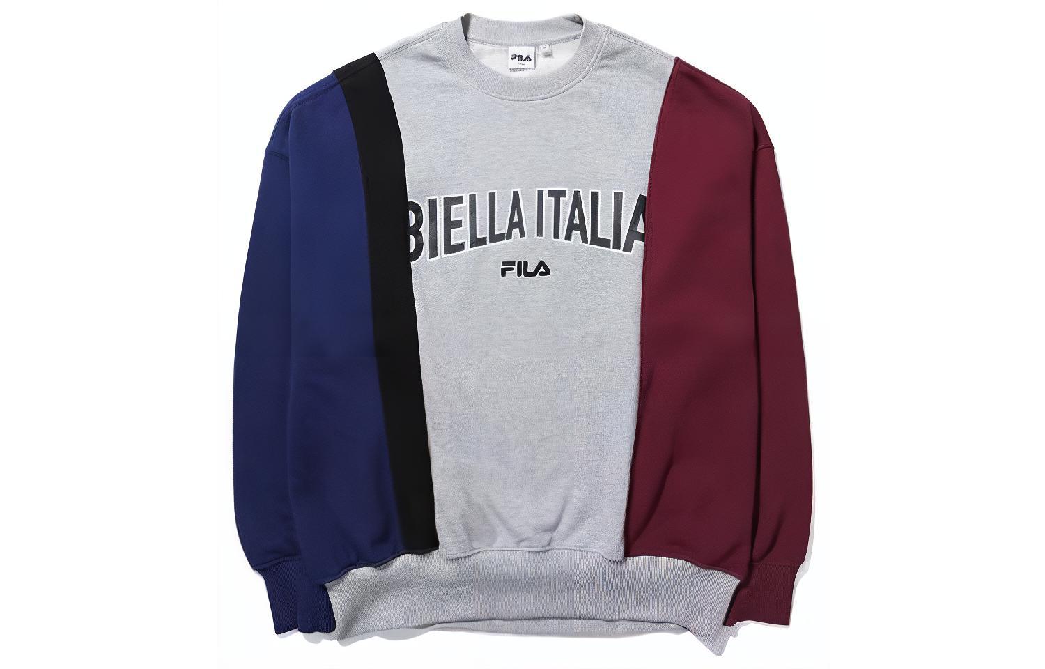 FILA Colorblock Crewneck Pullover Sweatshirt with Letter Print FS2POD3109X-LML