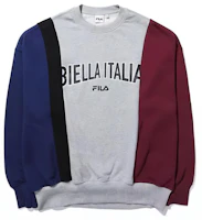 FILA Colorblock Crewneck Pullover Sweatshirt with Letter Print FS2POD3109X-LML FILA Colorblock Crewneck Pullover Sweatshirt with Letter Print FS2POD3109X-LML