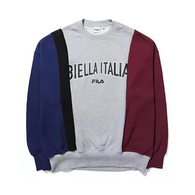 FILA Colorblock Crewneck Pullover Sweatshirt with Letter Print FS2POD3109X-LML