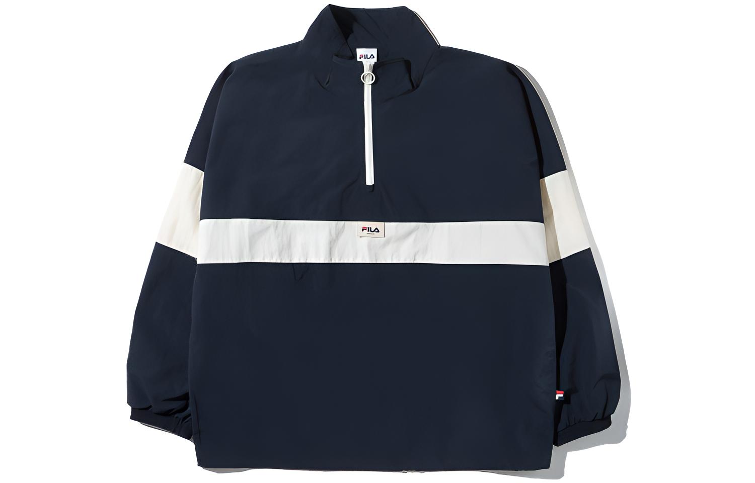 FILA Colorblock Half-Zip Casual Sport Jacket Unisex FE2JKE5103X-NAY