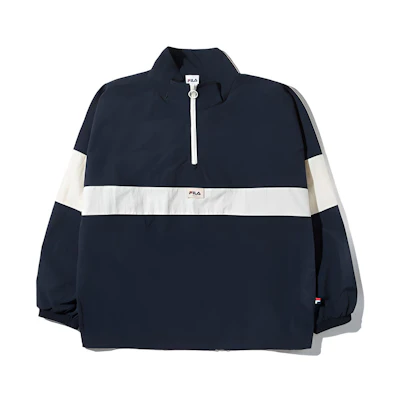 FILA Colorblock Half-Zip Casual Sport Jacket Unisex FE2JKE5103X-NAY
