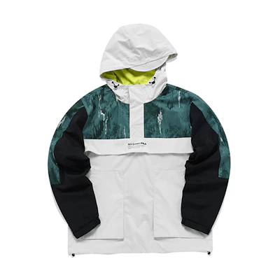 FILA Colorblock Half-Zip Hooded Logo Jacket in Black T11M141702F-BK