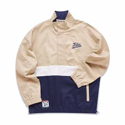 FILA Colorblock Half-Zip Loose Jacket Khaki (Unisex) T11U042701F-LK