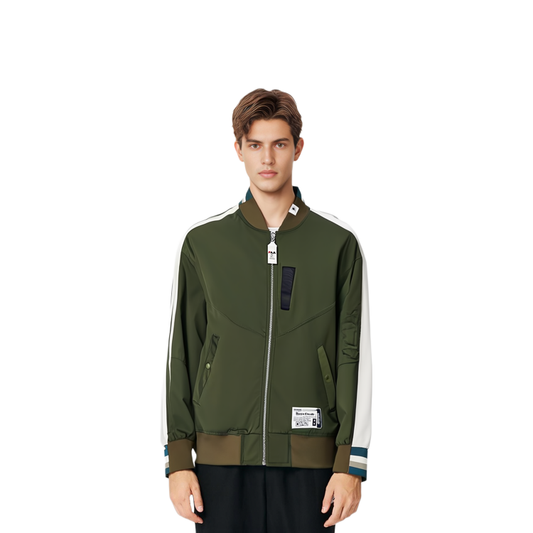 FILA Colorblock Knit Jacket Scallion Green F11M233501F-KK 圖 5