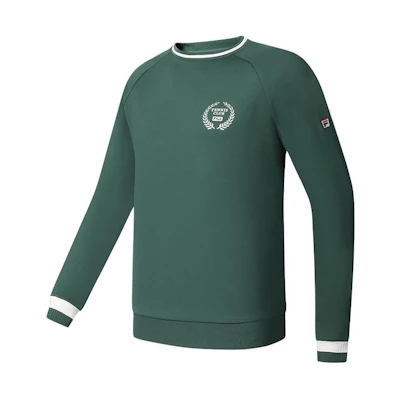 FILA Colorblock Knit Loose-fit Sweatshirt in Green A11M413205F-GN