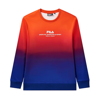 FILA Colorblock Knit Pullover Sweatshirt Red - F11M038239F-PU