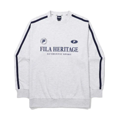 FILA Colorblock Letter Print Sweatshirt in Gray FE2POF6101X-WTM