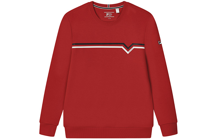 FILA Colorblock Letter Pullover Sweatshirt Legendary Red F11M241203FRD