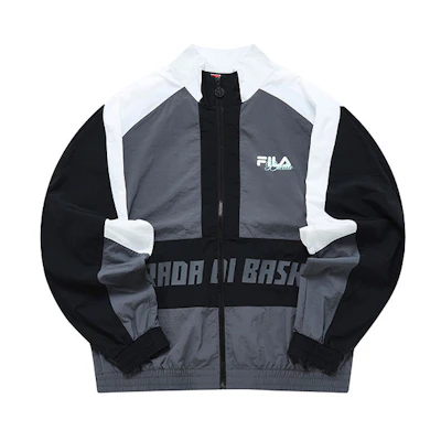 FILA Colorblock Lettering Loose Fit Jacket - Dark Iron Gray T11M225701FDY