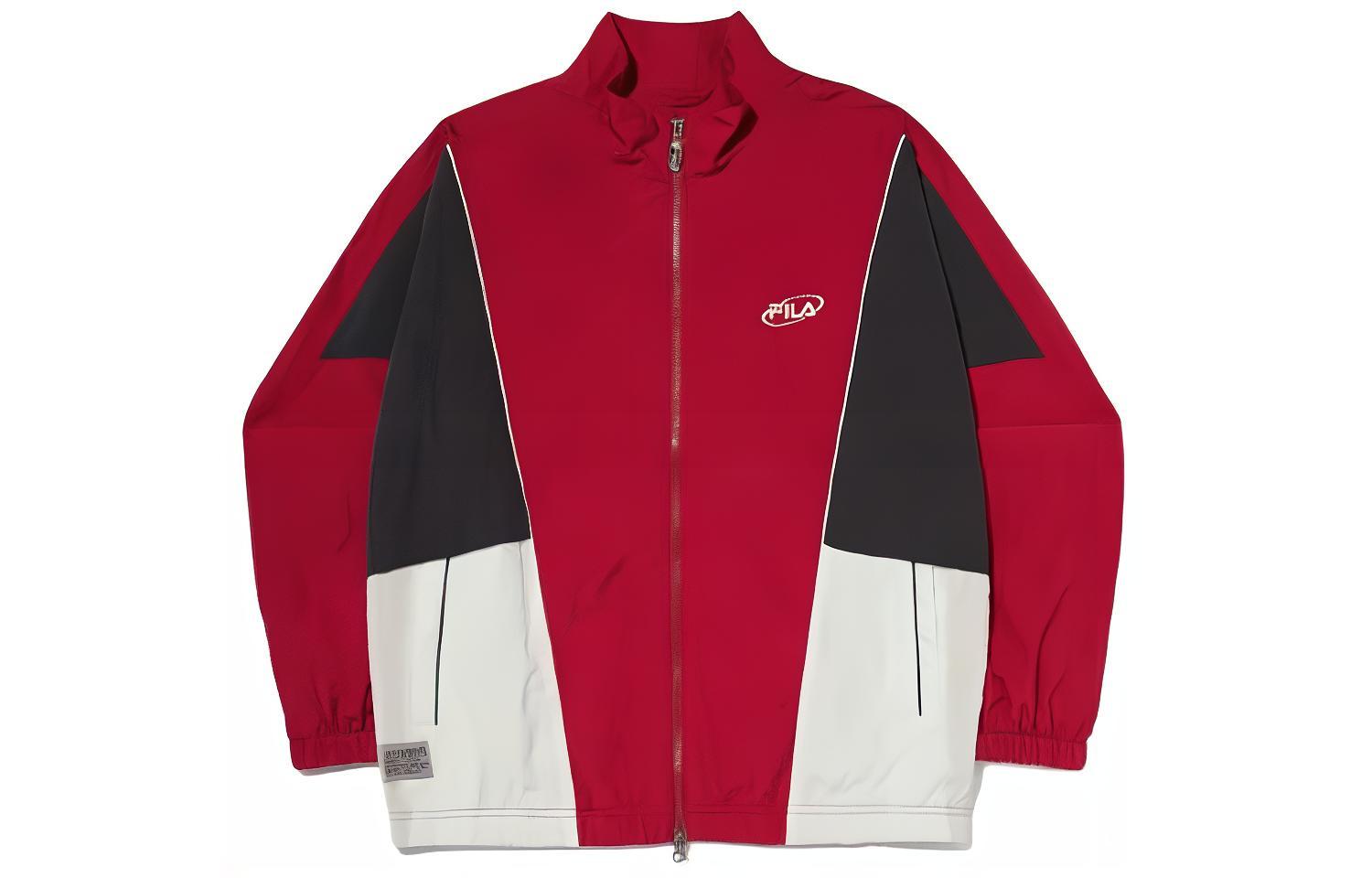 FILA Colorblock Lettering Zip-Up Jacket Unisex - Red FS2JKG1102X-RED