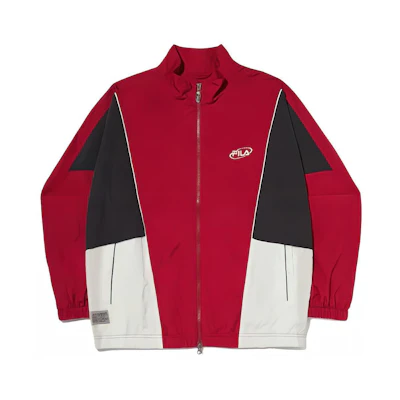 FILA Colorblock Lettering Zip-Up Jacket Unisex - Red FS2JKG1102X-RED