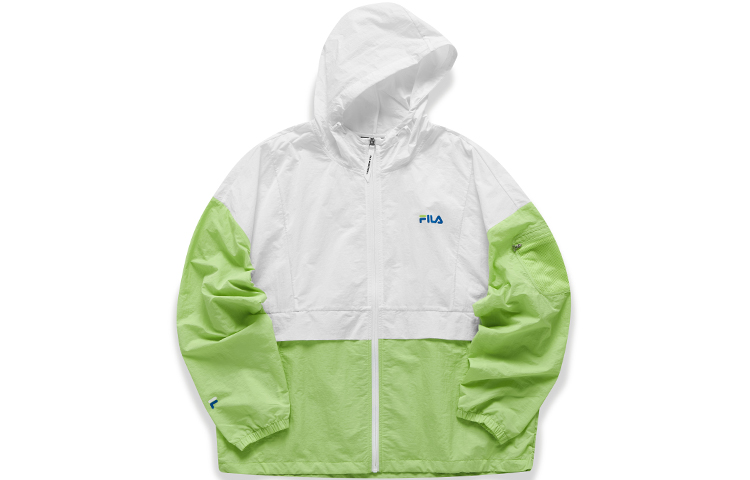 FILA Colorblock Lightweight Hooded Jacket White - Loose Fit T11M125704F-WT