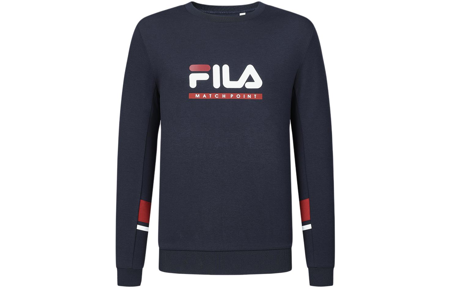 FILA Colorblock Logo Crewneck Pullover Sweatshirt Blue A51M333202A-NV