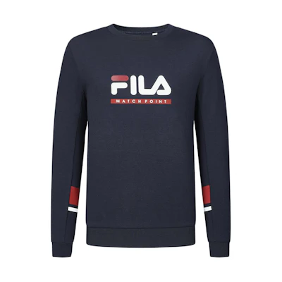 FILA Colorblock Logo Crewneck Pullover Sweatshirt Blue A51M333202A-NV