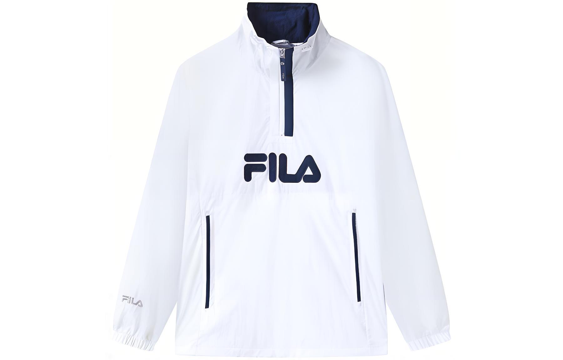 FILA Colorblock Logo Embroidered Half-Zip Casual Jacket White () F11M319708F-WT
