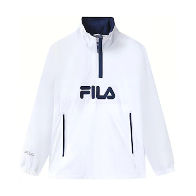 FILA Colorblock Logo Embroidered Half-Zip Casual Jacket White () F11M319708F-WT