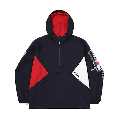 FILA Colorblock Logo Half-Zip Hoodie Jacket Unisex - Dark Blue FS2JKF2112X-INA