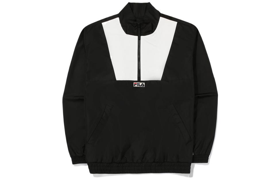 FILA Colorblock Logo Half-Zip Jacket Unisex Black FS2JKE3103X-BLK