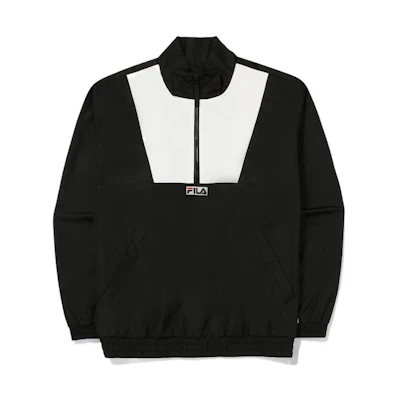 FILA Colorblock Logo Half-Zip Jacket Unisex Black FS2JKE3103X-BLK