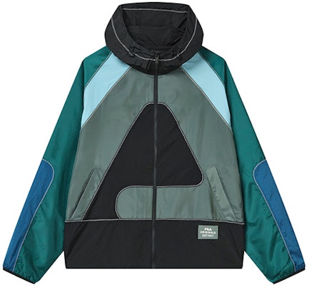 FILA Colorblock Logo Hooded Woven Jacket Autumn Iron Gray. F11M239704F-DY Buy FILA Colorblock Logo Hooded Woven Jacket Autumn Iron Gray. F11M239704F-DY