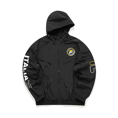 FILA Colorblock Logo Hooded Woven Jacket Black T11M112708F-BK