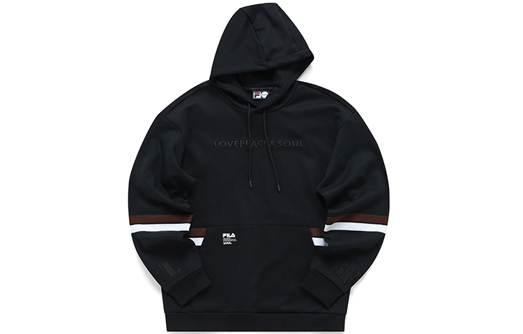 FILA Colorblock Logo Hoodie in Black - Oversized Fit T11M145207F-BK