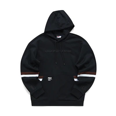 FILA Colorblock Logo Hoodie in Black - Oversized Fit T11M145207F-BK