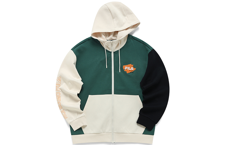 FILA Colorblock Logo Loose Fit Hoodie Jacket Garden Green () T11M213501F-GN