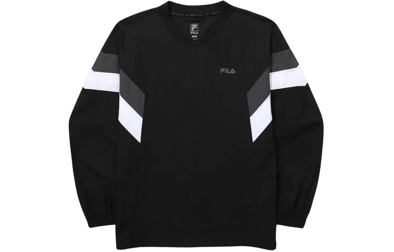 FILA Colorblock Logo Print Crewneck Sweatshirt Unisex - Black FS2POG1205X-BLK