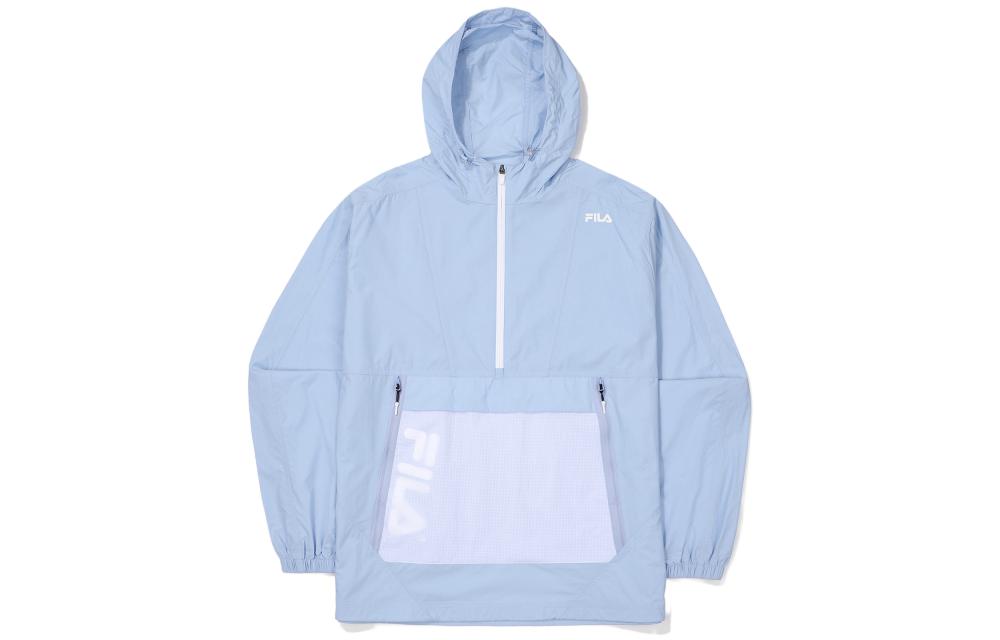 FILA Colorblock Logo Print Half-Zip Hoodie - Blue FS2JKF2212M-PBE