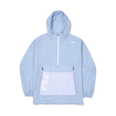 FILA Colorblock Logo Print Half-Zip Hoodie - Blue FS2JKF2212M-PBE