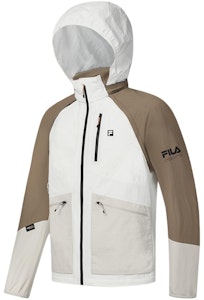 FILA Jaket Olahraga Hooded Colorblock Logo Print Malt Ball. A11M417704F-BN Shop FILA Jaket Olahraga Hooded Colorblock Logo Print Malt Ball. A11M417704F-BN