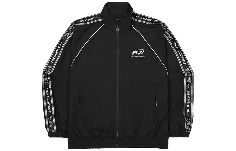 FILA Colorblock Logo Print Loose Fit Jacket Unisex - Black FS2JKF3103X-BLK
