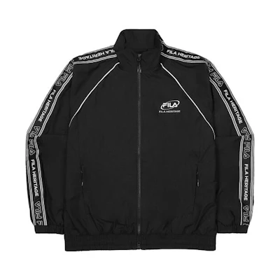 FILA Colorblock Logo Print Loose Fit Jacket Unisex - Black FS2JKF3103X-BLK
