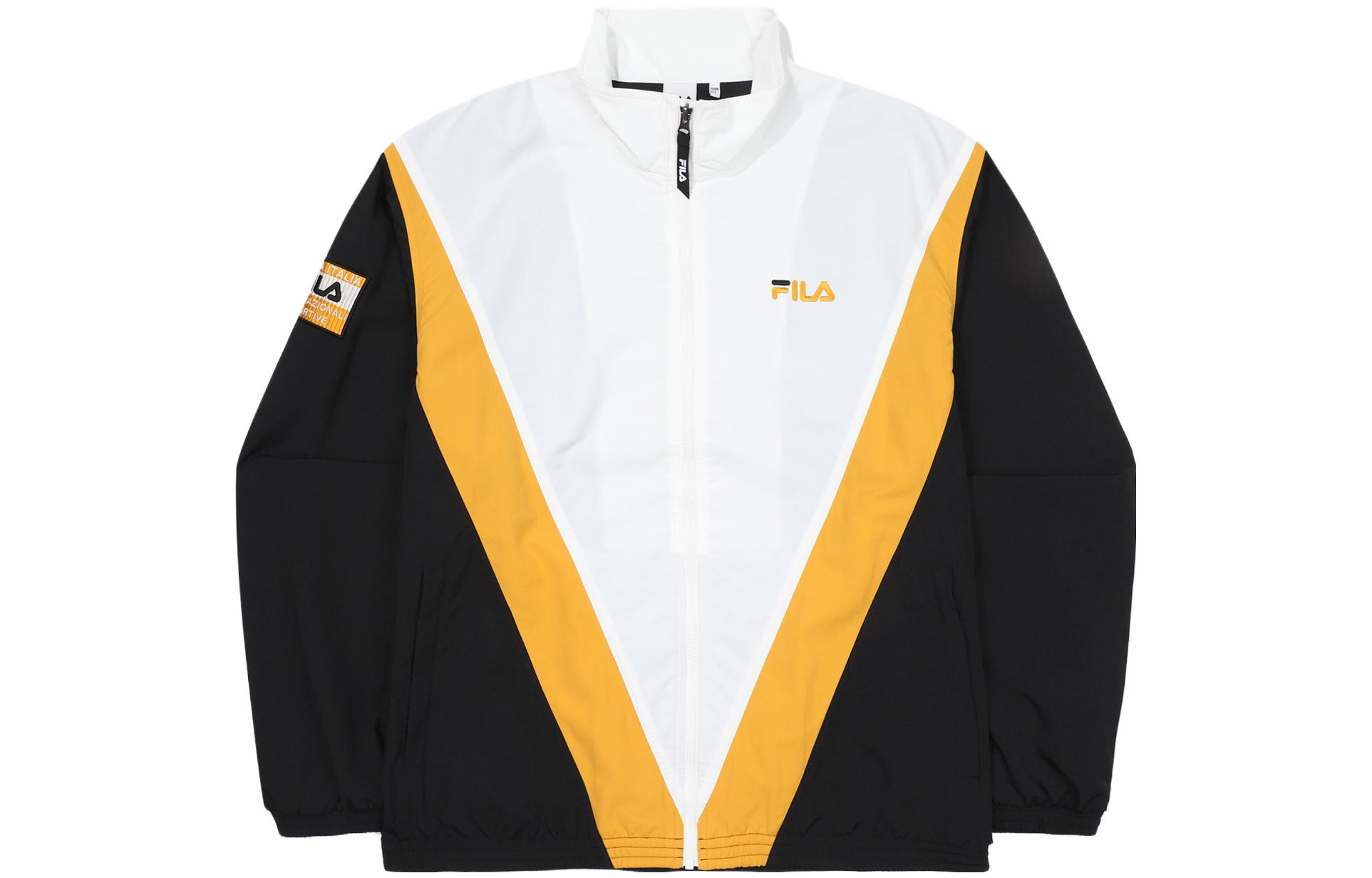 FILA Colorblock Logo Print Retro Track Jacket Black Unisex FS2JKF2111X-BLK