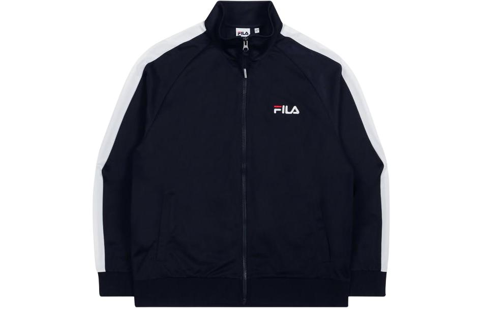 FILA Colorblock Logo Print Stand-Collar Jacket Navy Blue Unisex FS2FTC1107X-INA