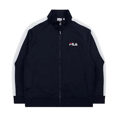 FILA Colorblock Logo Print Stand-Collar Jacket Navy Blue Unisex FS2FTC1107X-INA
