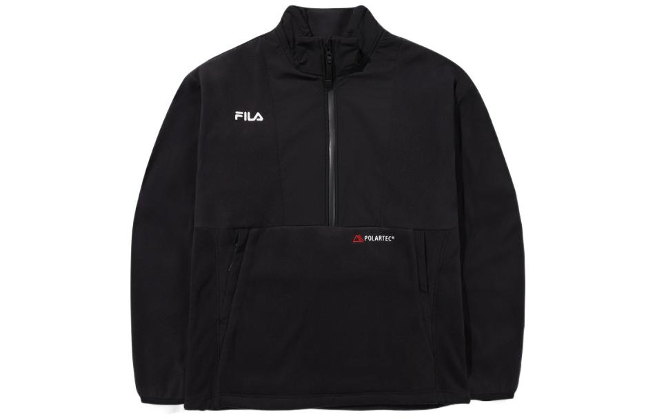 FILA Colorblock Logo Print Stand Collar Utility Jacket Black FS2POE4210X-BLK